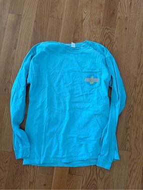 chubbies Bright Turquoise Long Sleeve Pocket Tee